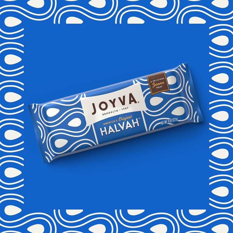 Joyva Halvah - Original, 8oz Pack of 2 | A Delicious Sesame Treat | Dairy Free, Gluten-Free &amp; Kosher Parve | Handcrafted in Brooklyn