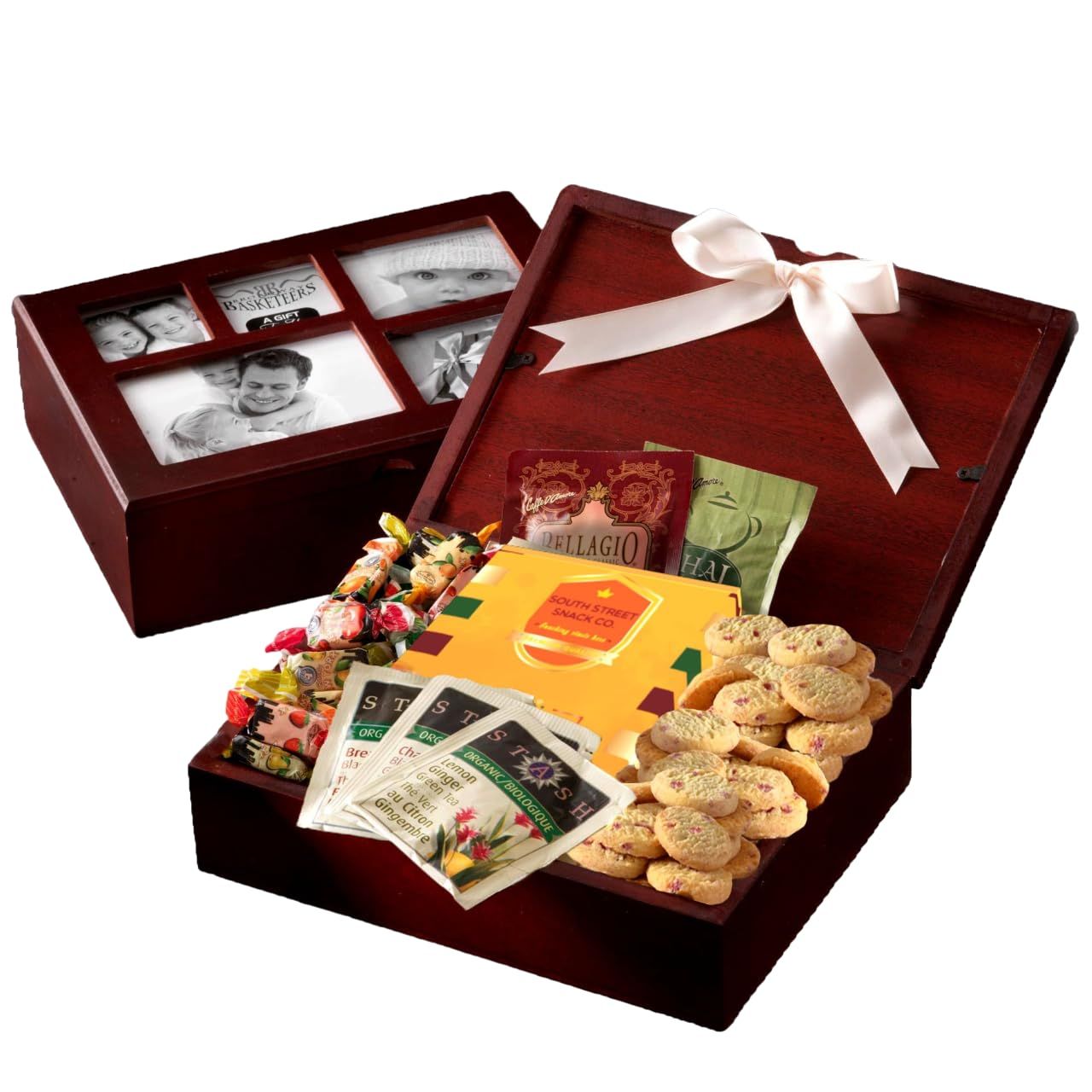Broadway Basketeers Photo Gift Box Snack Assortment Baskets, Cookies &amp; Sweets, Care Package Gifts for Families, Her, Him, Couples, Neighbors