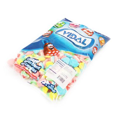 Vidal Gummi Sugared Triple Hearts - Assorted Colors (4.4 Pounds)