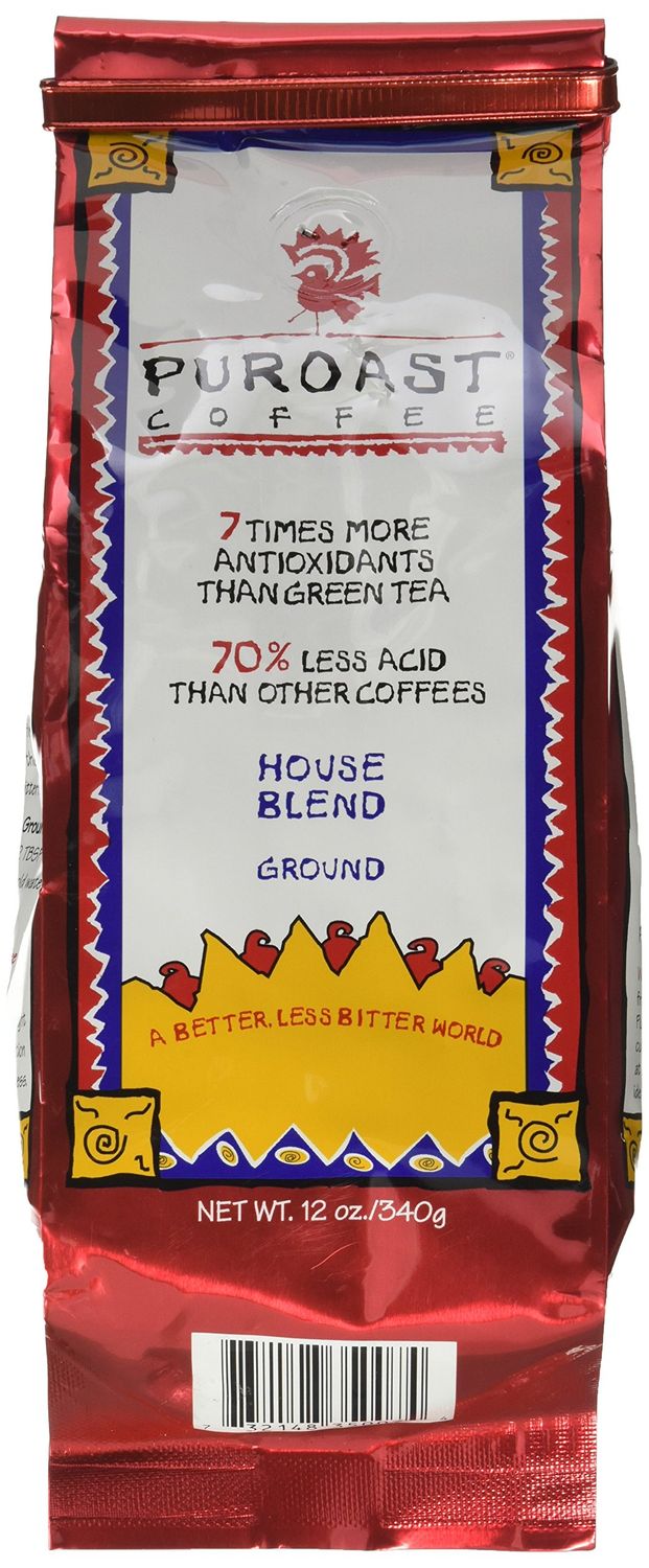 Puroast Low Acid Ground Coffee House Blend - 12 oz