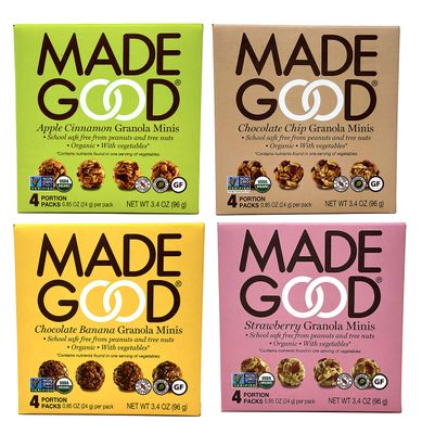 Made Good Organic Granola Minis - Variety Pack of 4 Flavors -Tree-Nut and Peanut-Free Gluten-Free Vegan Kosher (4 Portion Packs Per Flavor)