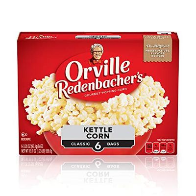 Orville Redenbacher&#39;s Kettle Corn Microwave Popcorn, 3.28 oz Classic Bag, 6 ct