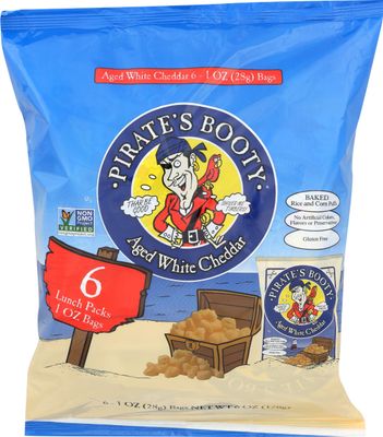 Pirate Brands, Pirates Booty Aged White Cheddar, 1 Ounce, 6 Count6