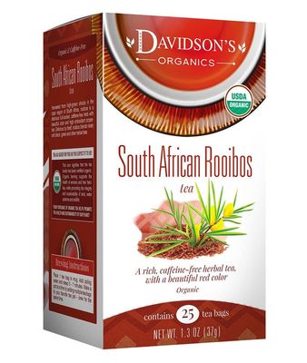 Davidson&#39;s Organics, South African Rooibos, 25-count Tea Bags, Pack of 6