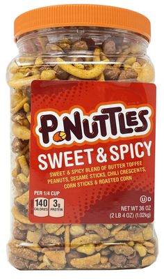P-Nuttles Sweet &amp; Spicy Butter Toffee Peanuts Jar (36 Ounces) Made in the USA, Kosher
