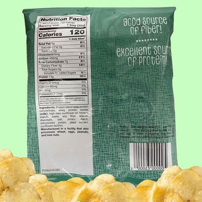 ProtiWise Sea Salt &amp; Vinegar Protein Chips | High Protein 14g, High Fiber | Gluten-Free, Low Calorie, Low Carb Snack | Guilt-Free Healthy Snacks | 7/Bags