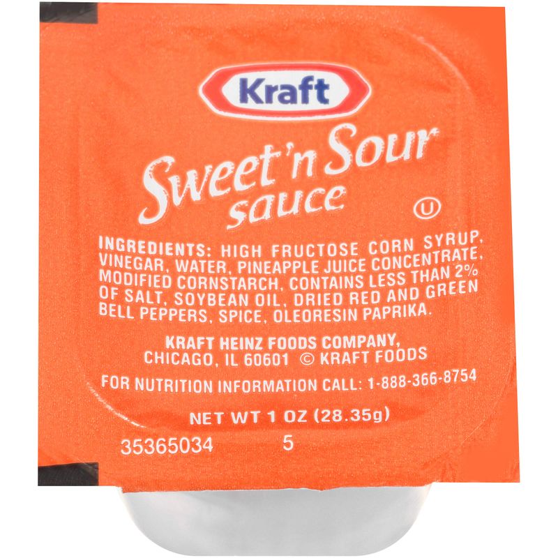 Kraft Sweet &amp; Sour Sauce Single Serve Packet (1 oz Packets, Pack of 100)