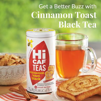 The Republic of Tea - HiCAF Cinnamon Toast Black Tea, 50 Tea Bags, High in Caffeine