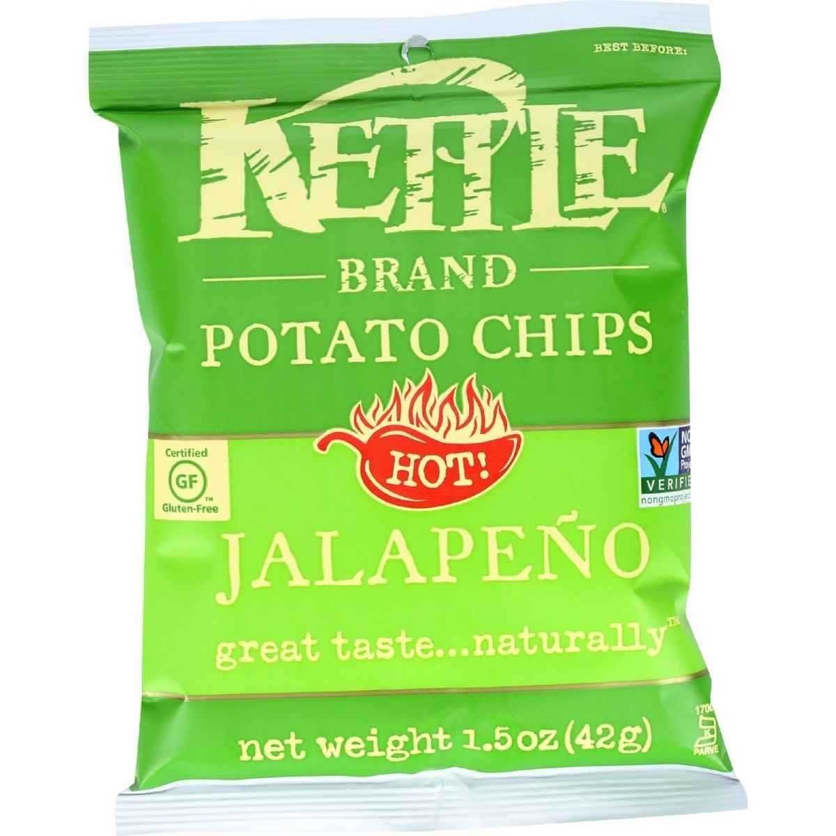 Kettle Brand Jalapeno Potato Chips, 1.5 Ounce - 24 per case.