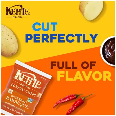 Kettle Brand Potato Chips, Backyard Barbeque Kettle Chips, Snack Bag, 1.5 Oz (Pack of 24)