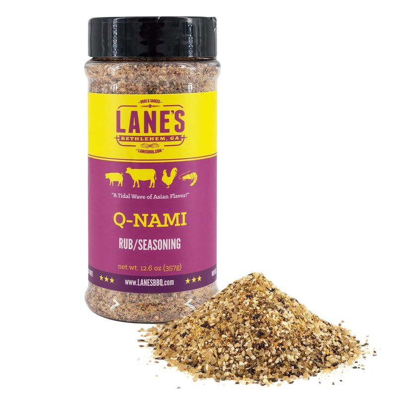 Lane&#39;s Q-nami Japanese Seasoning Rub, All-Natural Shichimi Togarashi Seasoning For Steak, Chicken, Veggies, &amp; Tuna, Gluten-free, Made In USA, 12.6 Oz