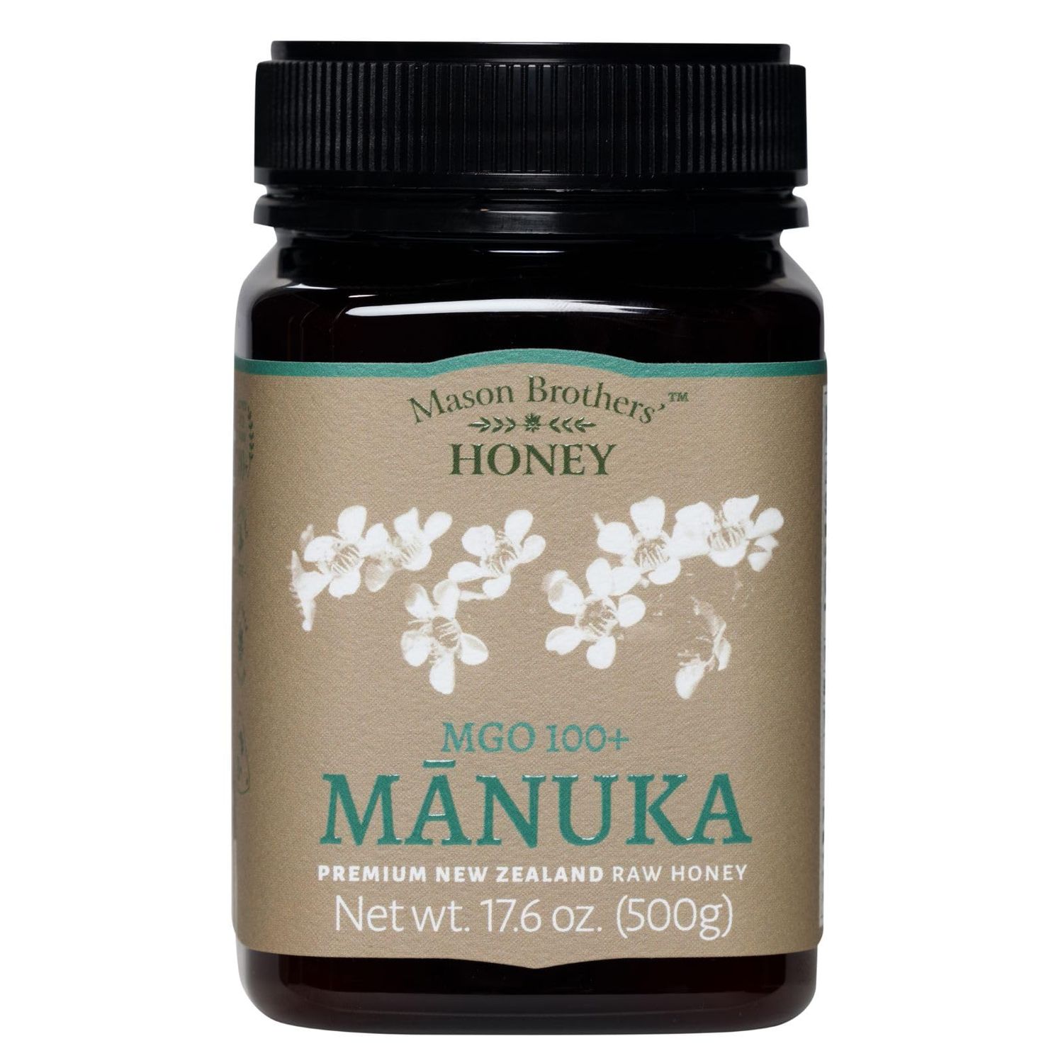 Mason Brothers MGO 100+ Raw Mnuka honey New Zealand - Authentic MGO certified traceable pure honey non- GMO (1.1 pound)