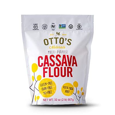 Ottos Naturals - Cassava Flour, All Purpose Flour as Wheat Replacement, Used as Bread Flour, Pizza Dough Flour, &amp; Cake Flour Substitute, Nut, Grain, and Gluten Free Flour, 2 lbs