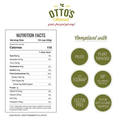 Ottos Naturals - Cassava Flour, All Purpose Flour as Wheat Replacement, Used as Bread Flour, Pizza Dough Flour, &amp; Cake Flour Substitute, Nut, Grain, and Gluten Free Flour, 2 lbs