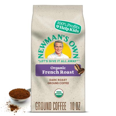 Newman&#39;s Own Organics Newman&#39;s French Roast, Ground Coffee, Fair Trade Certified, Dark Roast, Bagged 10oz