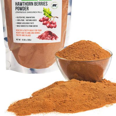 Ground Siberian Hawthorn Flour 300g (10.58 oz) Hawthorn Berries Herbal Dried Fine Powder Tea Crataegus Sanguinea from Siberia Altai Mountains Taiga No Added Sugar Resealable Pouch