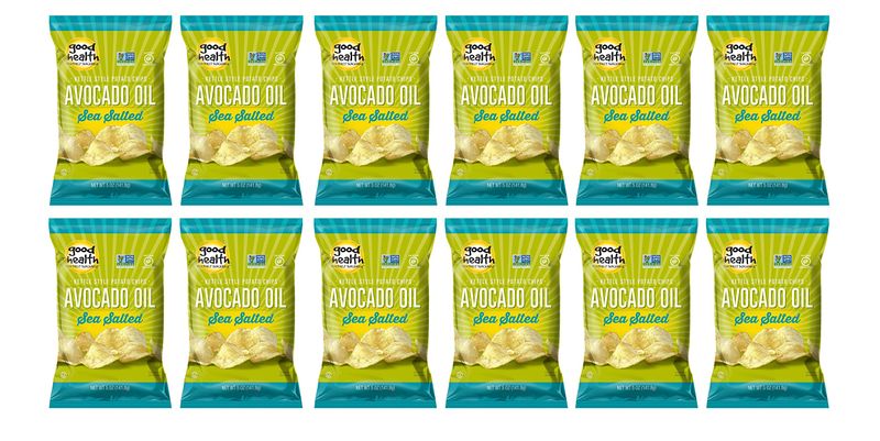 Good Health Avocado Chips Sea Salt, Salted, 5 Ounce (Pack of 12)