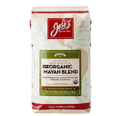 Jose&#39;s Whole Bean Coffee, 2lb 8 oz/40 oz 100% Certified USDA Organic Mayan Blend 100% Arabica Coffee