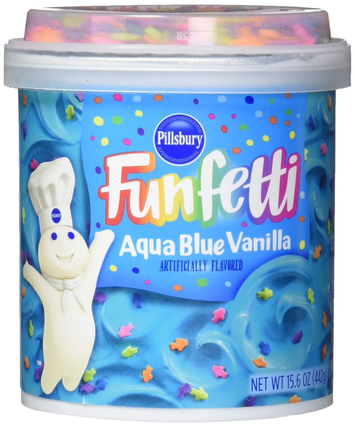 Pillsbury Aqua Blue Funfetti Frosting, 15.6 Oz