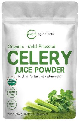 Organic Celery Juice Powder, 20 Ounce (1.25 Pound), 71 Serving, Celery Detox and Cold Pressed, Boosts Immune System, Energy and Supports Gut Health, Rich in Immune Vitamin C and Minerals, Vegan