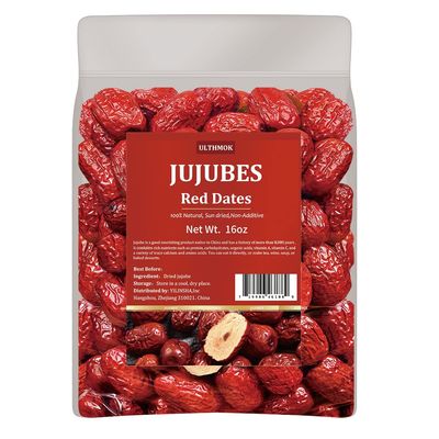 Premium Jujube Red Dates 1LB/453g,Selected Dried Fruit,Big &amp; Delicious,100% Natural