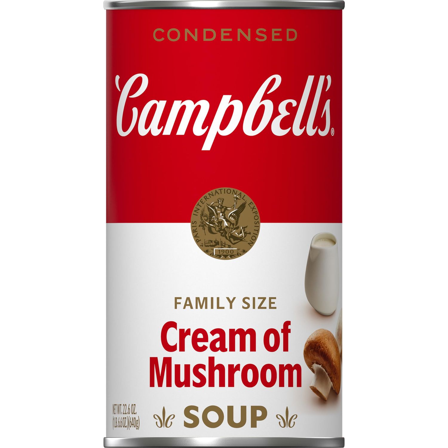 Campbell&#39;s Condensed Cream of Mushroom Soup, 22.6 oz Family Size Can