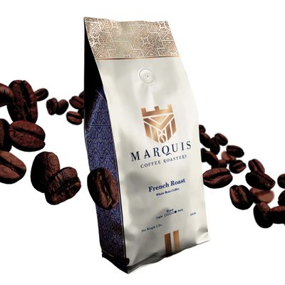 Marquis - French Roast Coffee Beans, Rich &amp; Bold Blend of Coffee Beans from Colombia &amp; Guatemala, Fresh &amp; Smoky Dark Roast Coffee, Premium French Roast Whole Bean Coffee, 2 lb