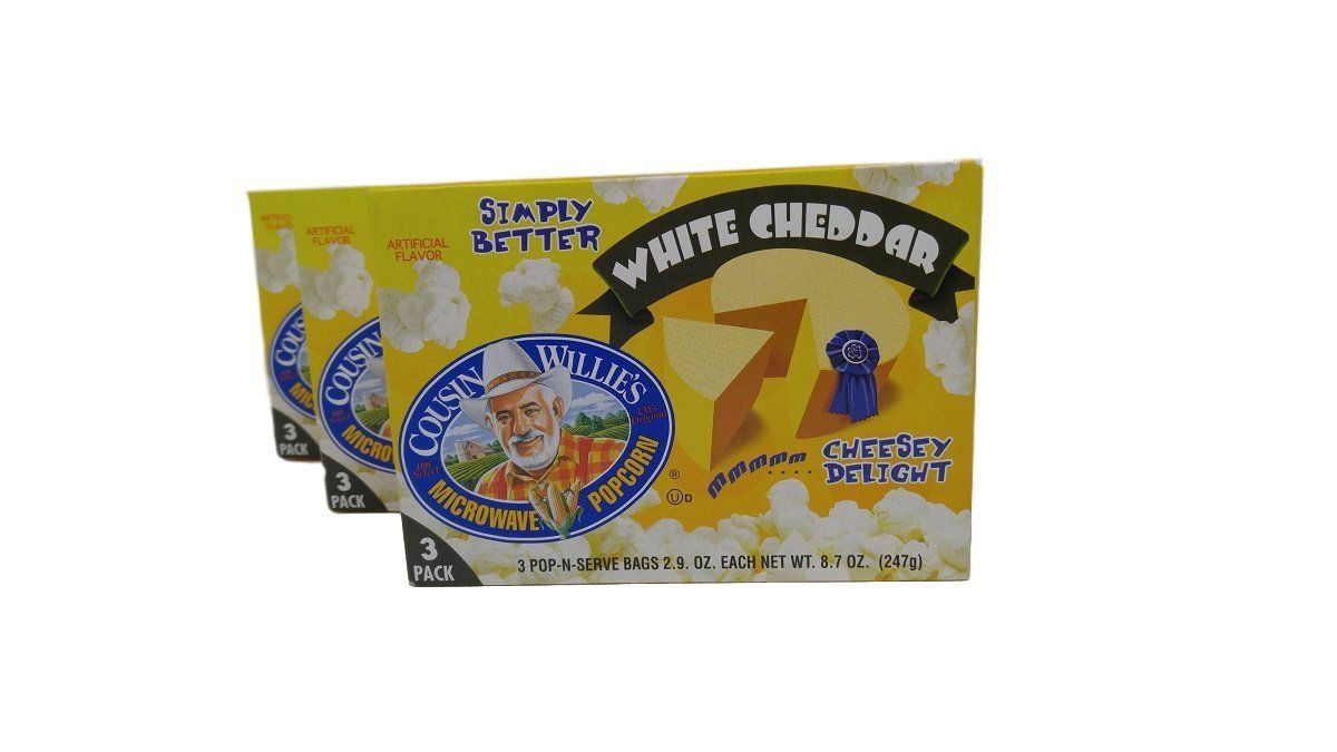 Cousin Willie&#39;s Simply Better White Cheddar Microwave Popcorn (3 Boxes)