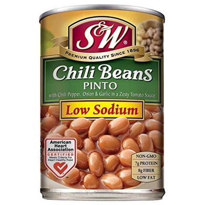 S&amp;W, Premium, Chili Beans, 50% Less Sodium, 15oz Can (Pack of 6)