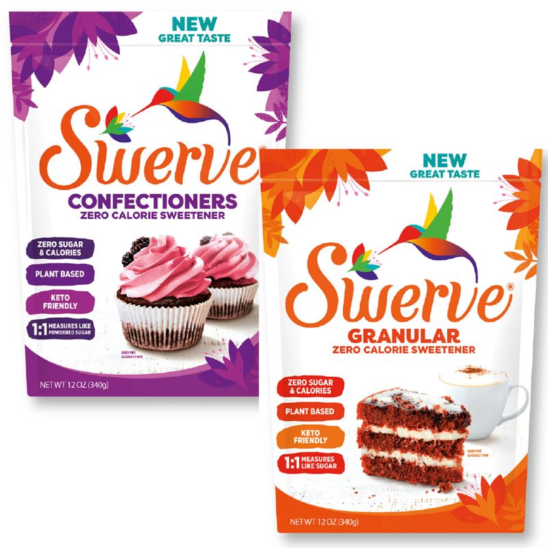 Swerve Sweetener Granular and Confectioners Baker&#39;s Bundle - Sugar Substitute, Zero Calorie, Keto Friendly, Zero Sugar, Non-Glycemic, 12oz (2 Pack)