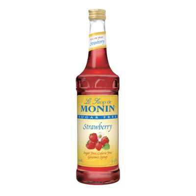 Monin - Sugar Free Strawberry Syrup, Mild and Sweet, Great for Cocktails, Sodas, and Smoothies, Non-GMO, (750 ml)