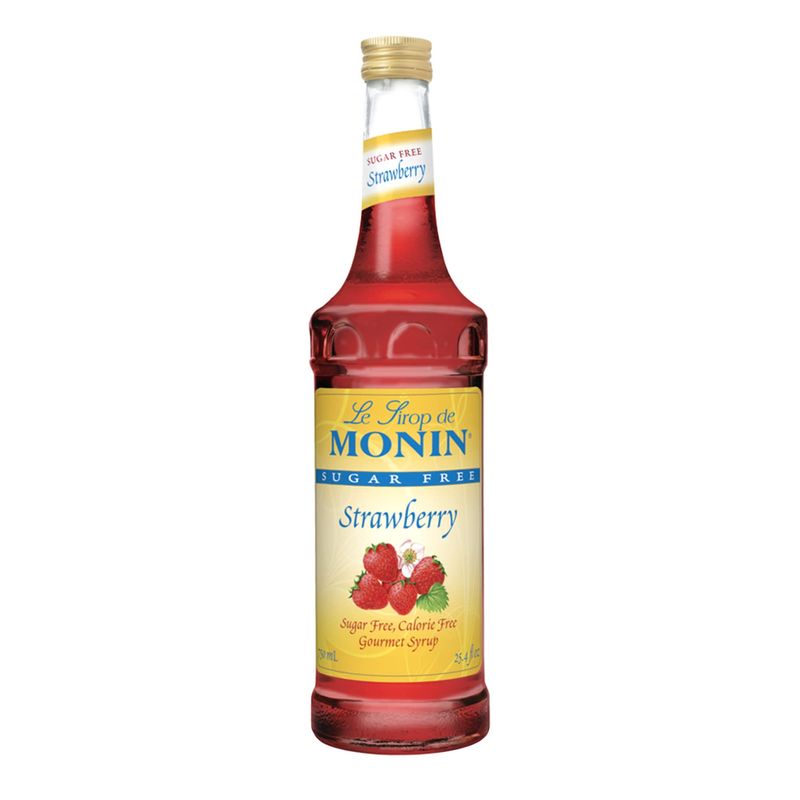 Monin - Sugar Free Strawberry Syrup, Mild and Sweet, Great for Cocktails, Sodas, and Smoothies, Non-GMO, (750 ml)