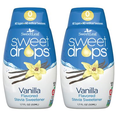 SweetLeaf Sweet Drops Vanilla Stevia Liquid Sweetener - Flavor Foods, Keto Coffee with Sugar Free, 0 Calorie, Non-Glycemic Response SweetLeaf Stevia Drops, 1.7 Fl Oz Ea (Pack of 2)