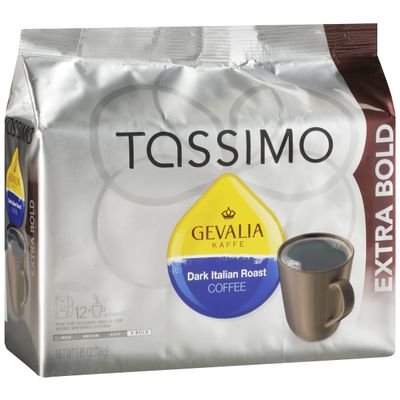 Tassimo Gevalia Dark Italian Roast Extra Bold Roast Coffee T-Discs for Tassimo Single Cup Home Brewing Systems (12 ct Pack)