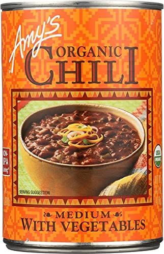 Amy&#39;s Organic Chili, Vegan Medium Chili, Gluten Free, Made With Organic Vegetables, 14.7 Oz