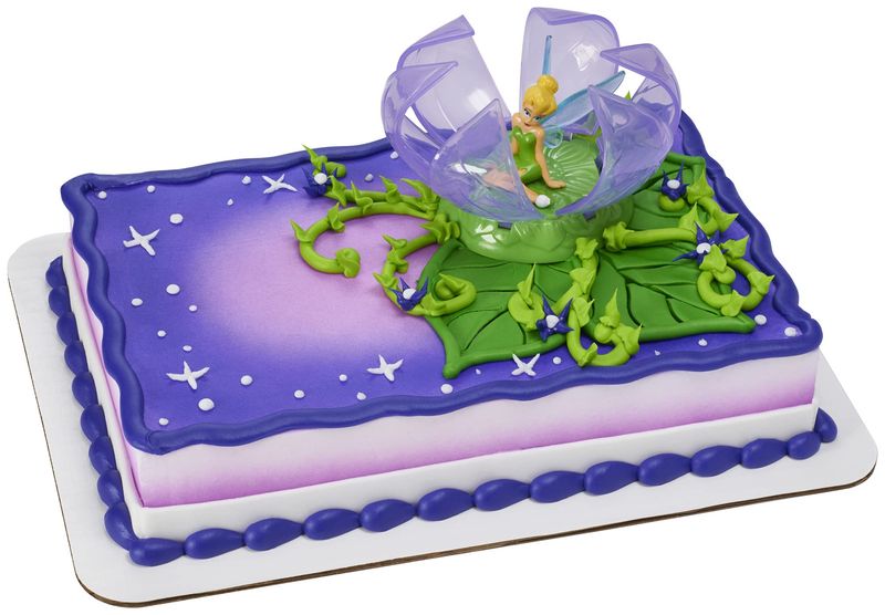 Decopac Set Disney Tinkerbell In Flower Cake Topper, 1-Piece Cake Decoration, Create Magical Birthday Cakes with This Stunning Fairy Decoration, 13162