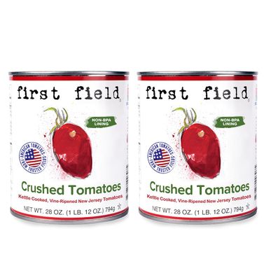 First Field Crushed Tomatoes 100% Jersey Fresh Tomatoes by the NJDA Gluten Free 28 oz Pack of 2