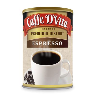 Caffe D&#39;Vita Espresso Coffee - Espresso Powder, Coffee Espresso, Keto Coffee, Gluten Free, No Cholesterol, No Hydrogenated Oils, No Trans Fat, Kosher-Dairy, Instant Coffee Drinks - 3 Oz Can