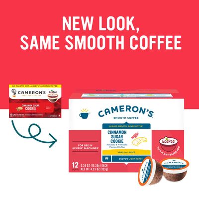 Cameron's Coffee Single Serve Pods, Flavored, Cinnamon Sugar Cookie, 12 Count (Pack of 1)