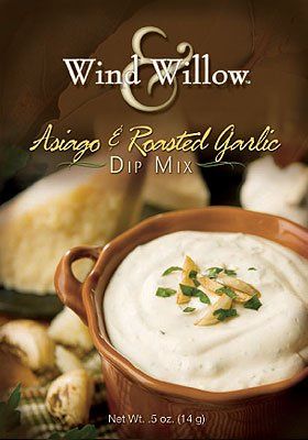 Wind and Willow Asiago &amp; Roasted Garlic Dip Mix - .4 Ounce (4 Pack)