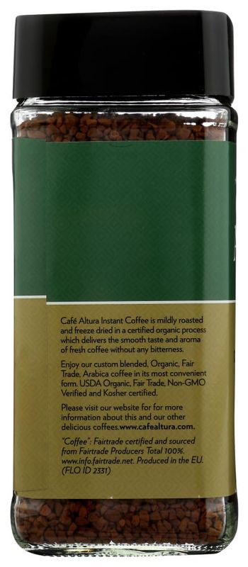 Cafe Altura Organic, Fair Trade, Freeze Dried Instant 3.53 Oz (Pack Of 6)