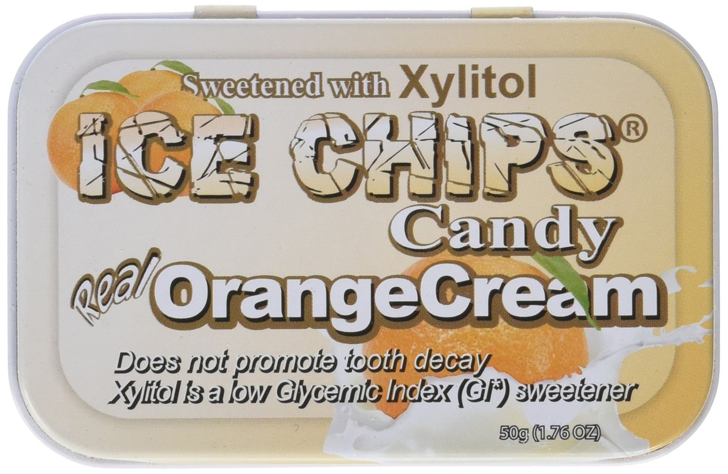 Ice Chips Hand Crafted Candy Tin Orange Cream - 1.76 oz