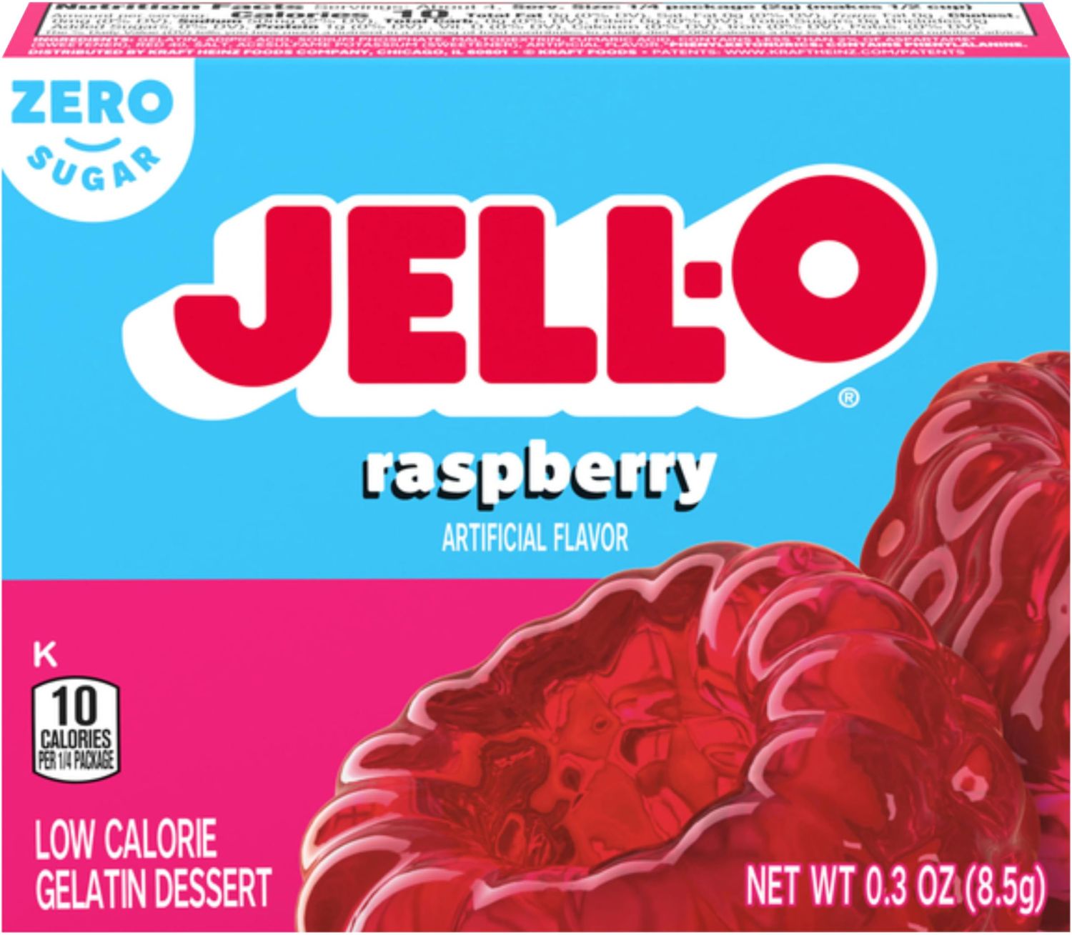Jell-O Raspberry Sugar-Free Gelatin Mix (0.3 oz Boxes, Pack of 6)