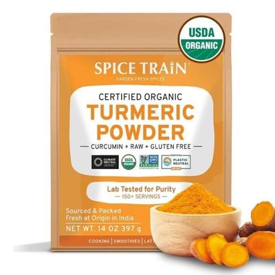 Organic Turmeric Powder with Curcumin (397g/14oz) Lab Tested for Heavy Metal | USDA Organic, Gluten Free &amp; Vegan | Made from Turmeric Root | Raw Turmeric Powdered Organic from India