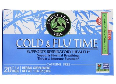 Chinese Medicinal Tea-Cold &amp; Flu Time - Triple Leaf Tea - 20 - Bag