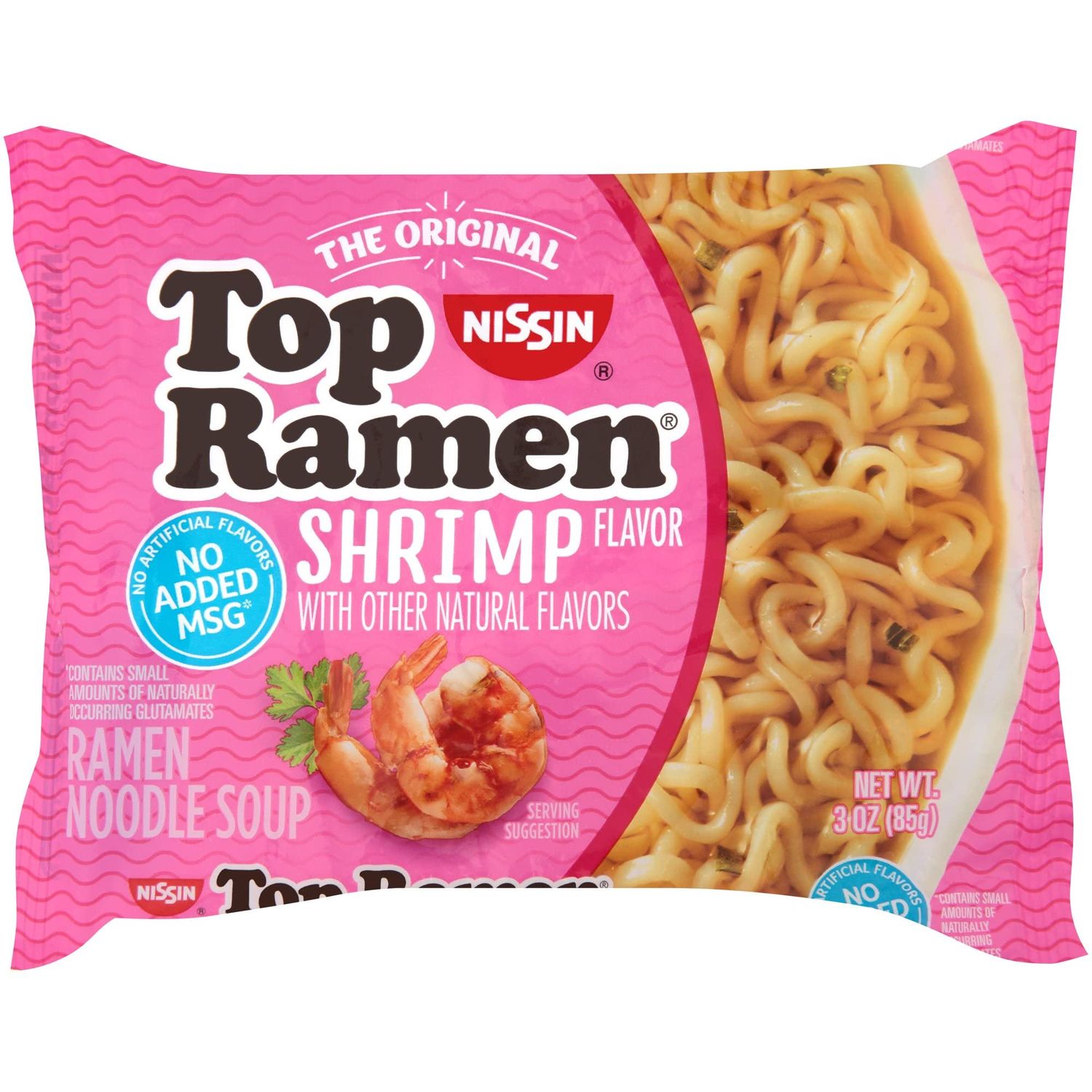 Nissin Top Ramen Shrimp Flavor Ramen Noodle Soup 3 oz (Pack of 24)