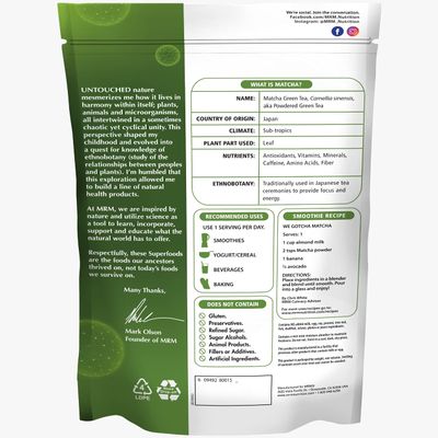 MRM Super Foods - Matcha Green Tea Powder, 6 Ounce