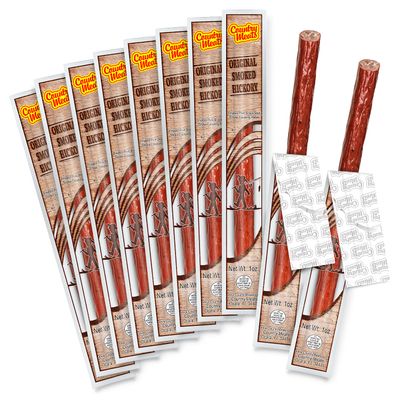 Country Meats, Meat Sticks, 0 Trans Fat, USDA Certified, Good Source of Protein, Carb Conscious Snack (10 Meat Sticks, Original Smoked Hickory)
