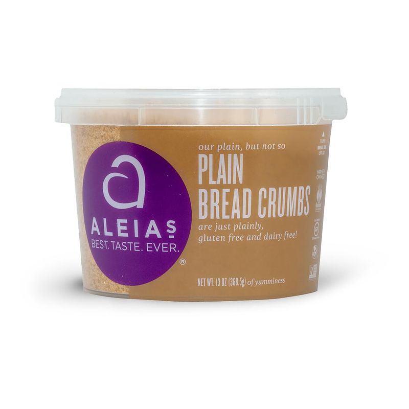 ALEIAS BEST. TASTE. EVER. Plain Bread Crumbs - 13 oz / 1 PACK - Authentic Taste, Breading for Gluten Free Recipes, Certified Gluten Free, Non-GMO, Dairy Free, Low Sodium, Kosher