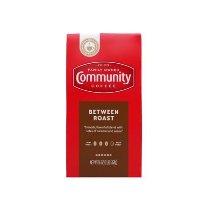 Community Coffee - Between Roast Medium - Dark Roast - Premium Ground Coffee - 16 Ounce Bag (Pack of 1)